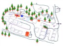 ♥ 当キャンプ場 案内図 　♥15,000坪以上の敷地ですが平地が少なく1,000坪 ほどをキャ ンプサ イトとして使用しております ♥